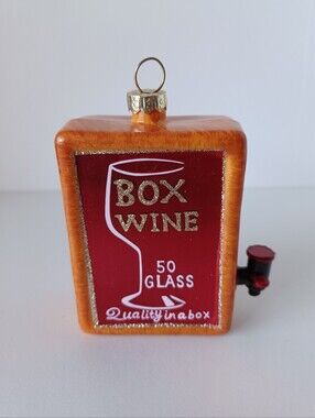 Box Wine Christmas Ornament Holiday Tree Decoration Seasonal Decor